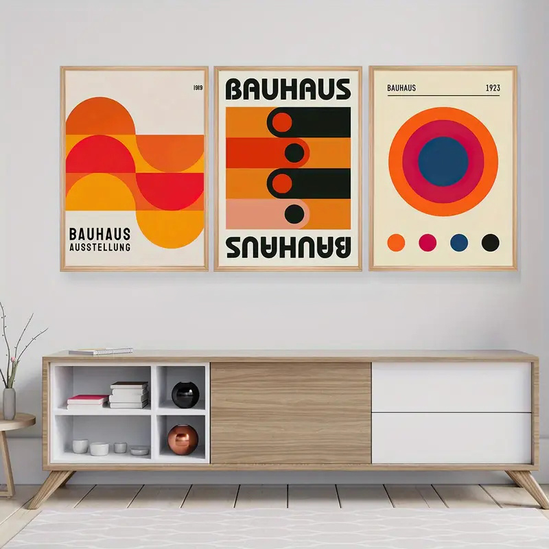 Abstract Canvas Set - 3 adet/takım Bauhaus Soyut Çizim Posterler