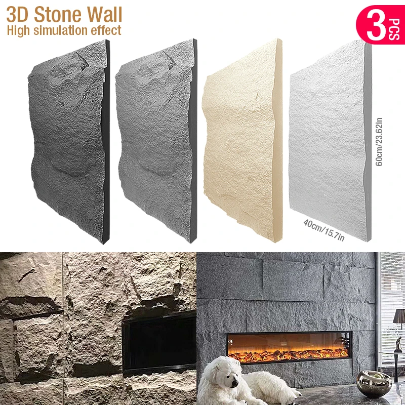 Wall Panel 3D Texture - 60x40 cm kutu taş doku 3D