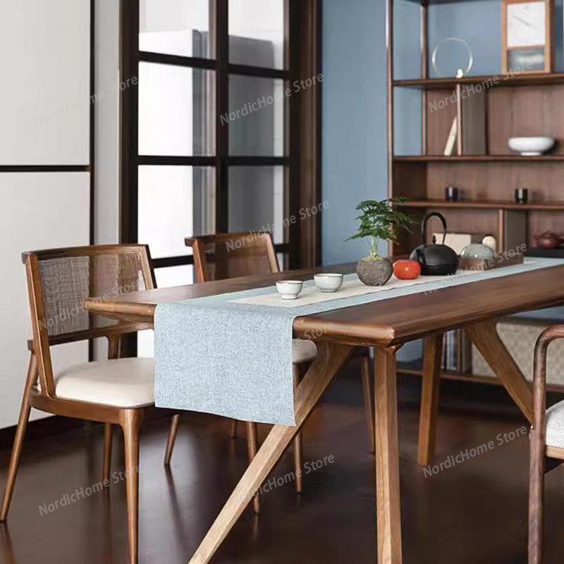 Interior Design Minimalist - İskandinav Rattan Yemek Sandalyeleri Deri Masif