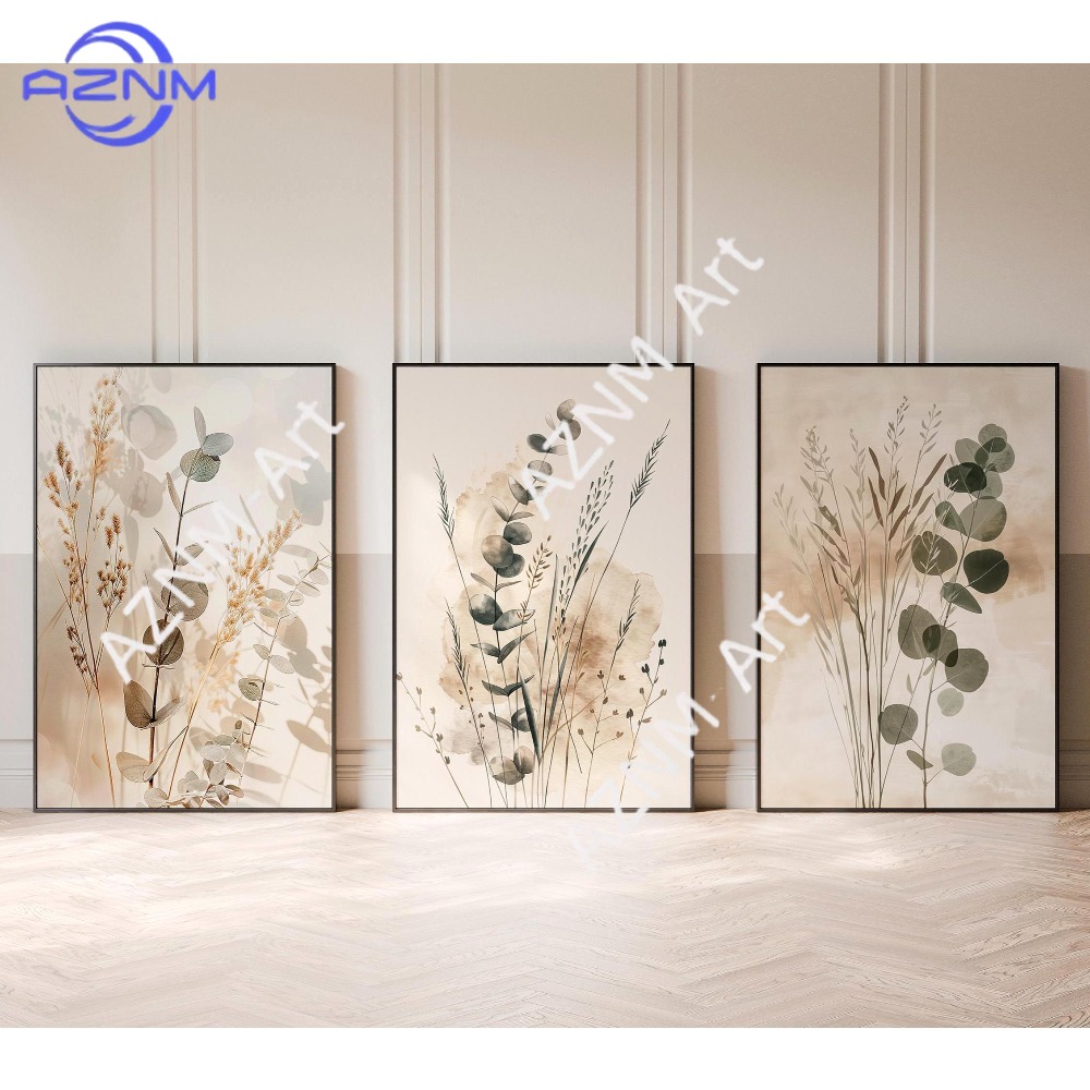Abstract Canvas Set - 1/3PCS, Botanik Duvar Sanatı Seti 3