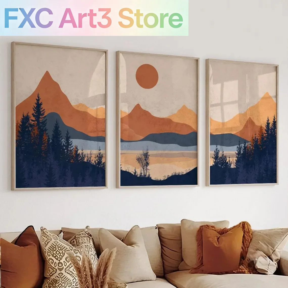 3 adet/takım çerçevesiz, Terra - Abstract Canvas Set incelemesi ve fiyatı