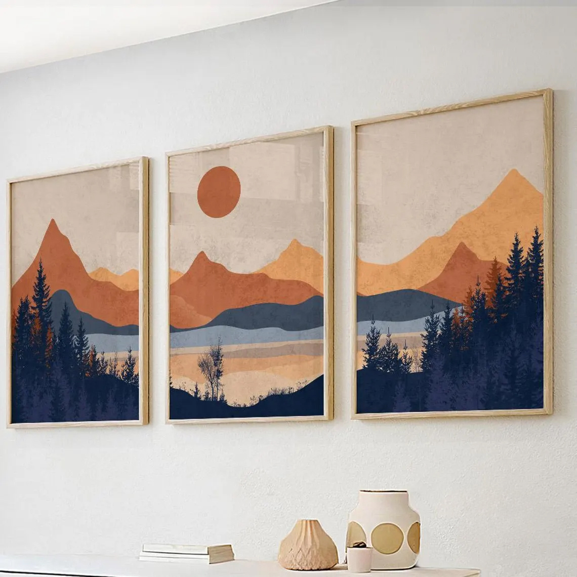 3 adet/takım çerçevesiz, Terra - Abstract Canvas Set incelemesi ve fiyatı
