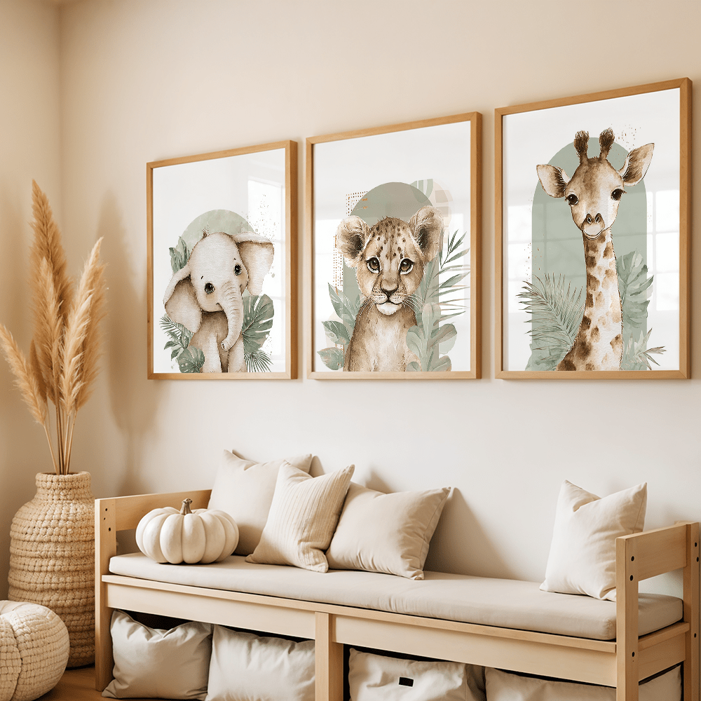 3 adet/takım Retro Fil Aslan v - Abstract Canvas Set incelemesi ve fiyatı