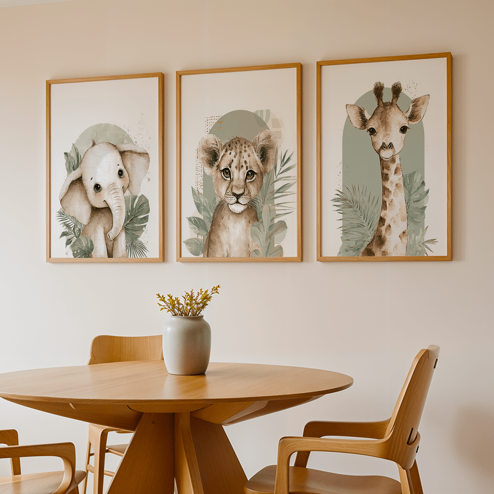 3 adet/takım Retro Fil Aslan v - Abstract Canvas Set incelemesi ve fiyatı