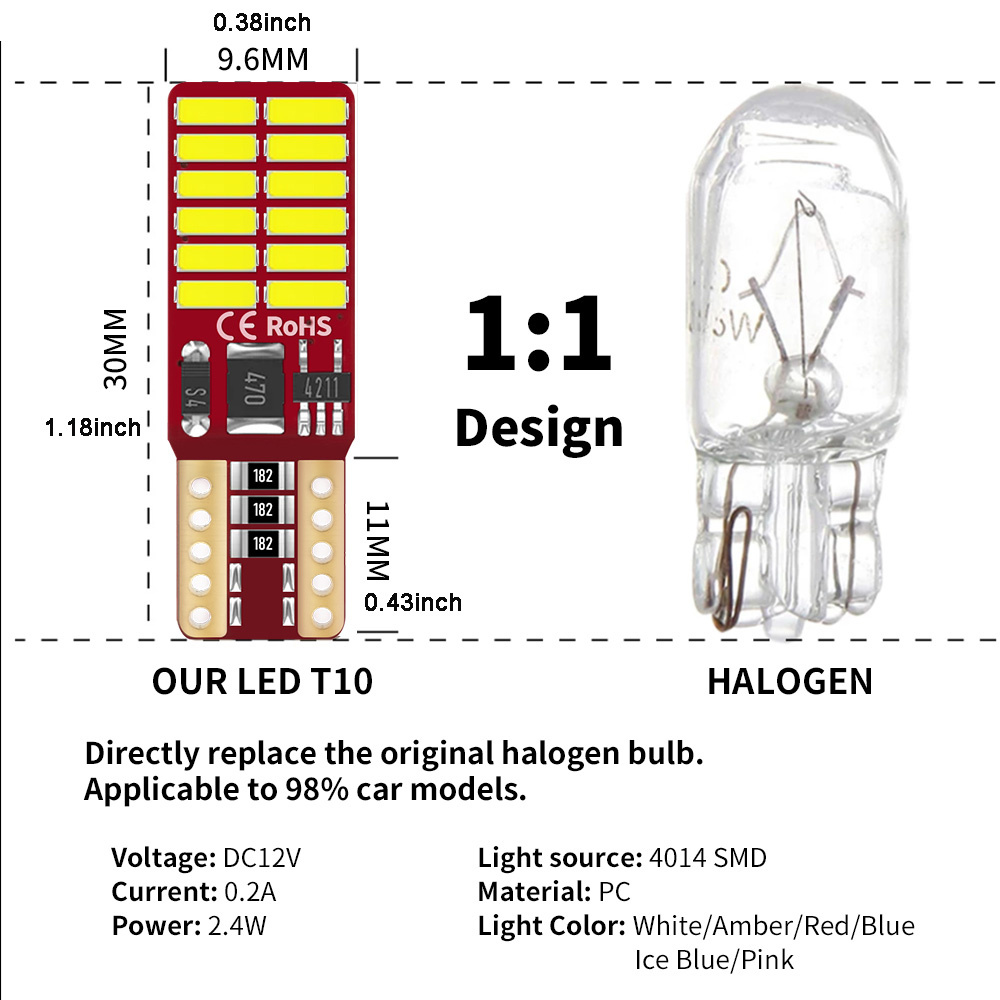 2-10 adet T10 LED T10 Led Canb - Interior Design Icon incelemesi ve fiyatı