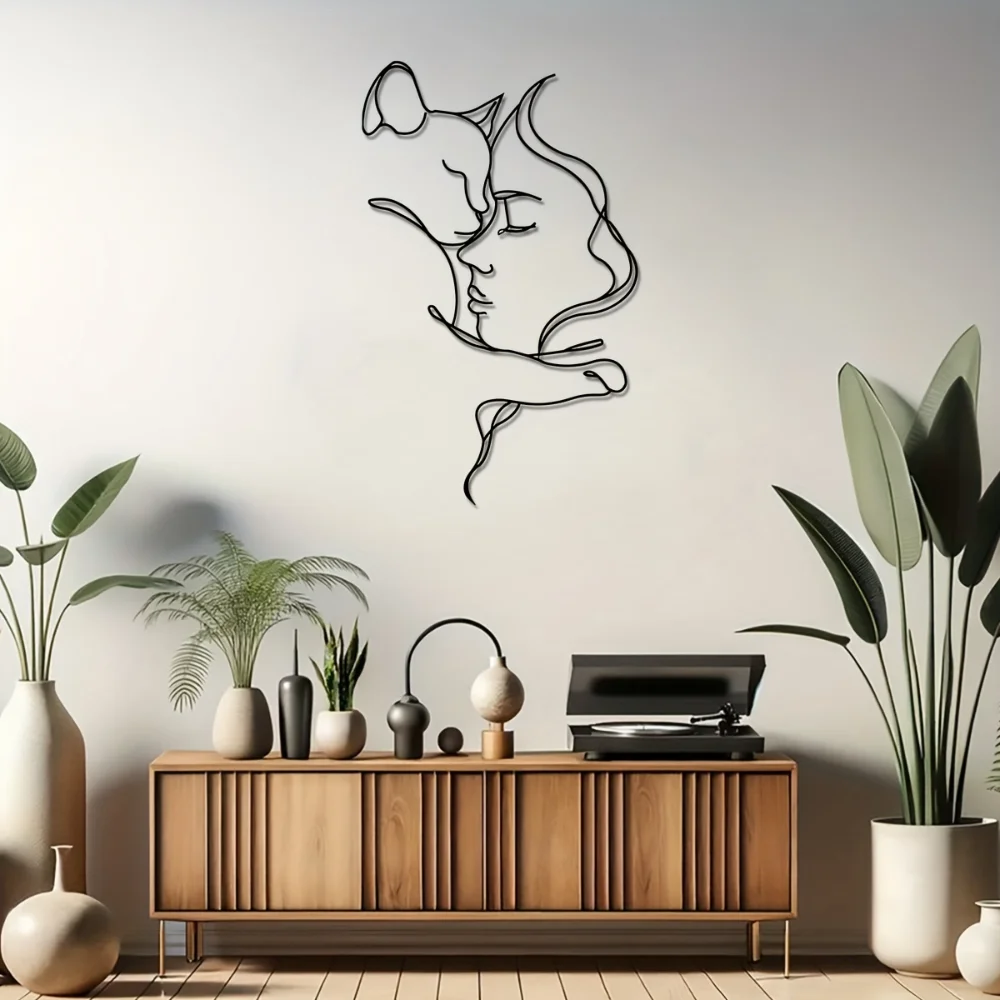 Şık Siyah Kedi ve Kadın Metal  - Interior Design Minimalist incelemesi ve fiyatı