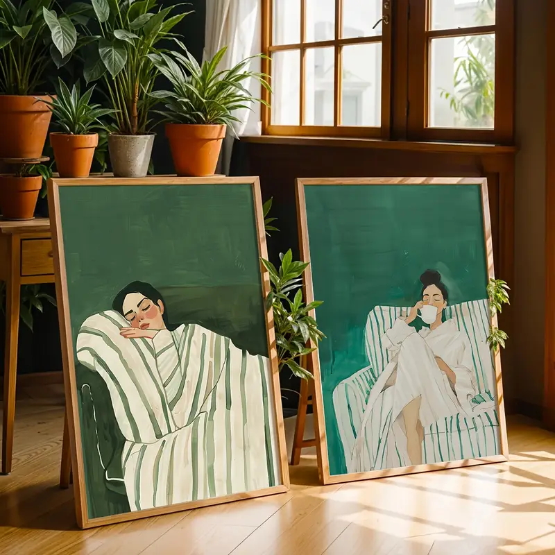 2 adet/takım Soyut Şekil Zümrü - Abstract Canvas Set incelemesi ve fiyatı