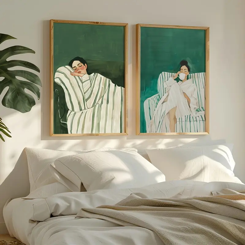 2 adet/takım Soyut Şekil Zümrü - Abstract Canvas Set incelemesi ve fiyatı