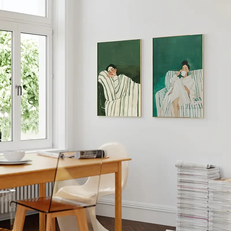 2 adet/takım Soyut Şekil Zümrü - Abstract Canvas Set incelemesi ve fiyatı
