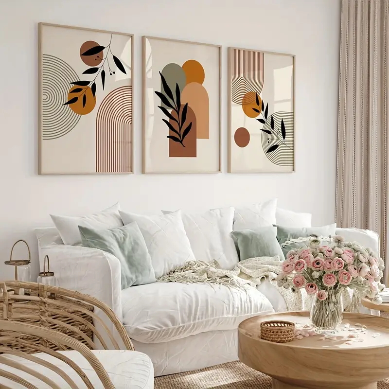 3 adet Bohem tarzı Bitki Geome - Abstract Canvas Set incelemesi ve fiyatı