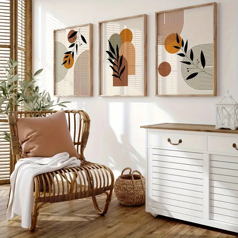3 adet Bohem tarzı Bitki Geome - Abstract Canvas Set incelemesi ve fiyatı