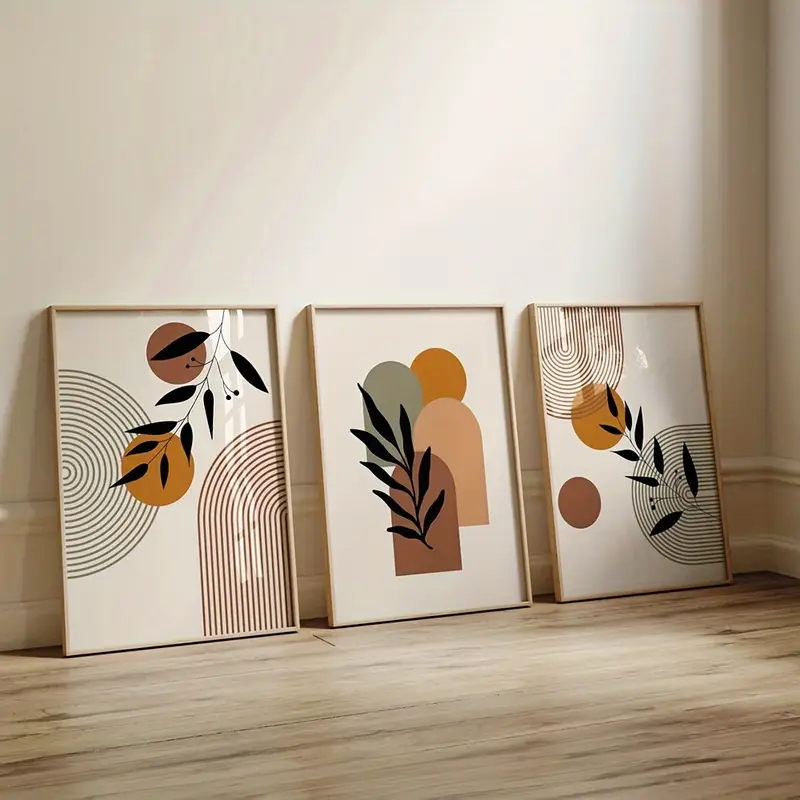 3 adet Bohem tarzı Bitki Geome - Abstract Canvas Set incelemesi ve fiyatı